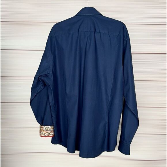 HAWES & CURTIS Button Shirt Blue Contact Cuffs Cotton Men’s XXXL - Picture 10 of 12